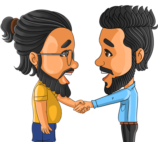 Illustration of two men shaking hands